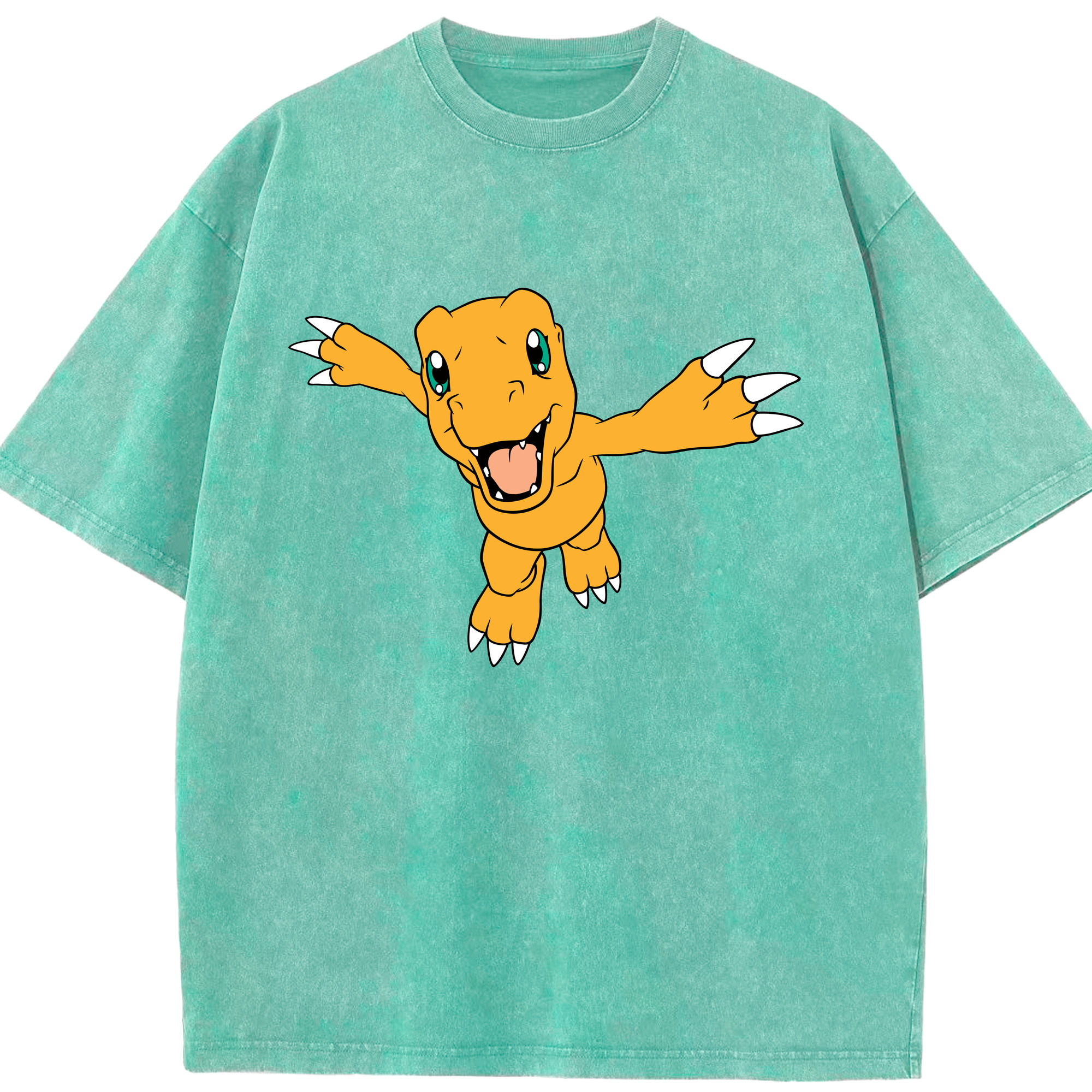 （画像用） Digimon デジタルモンスター/デジモン 綿100% ヴィンテージ風 半袖Tシャツ（フロントプリント）